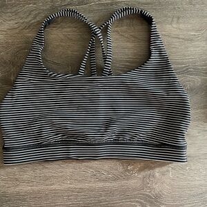 lululemon athletica Black and White Striped Sports Bra